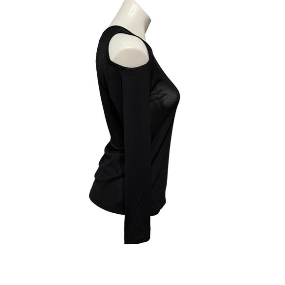 Nux Small Black Cold Shoulder Long Sleeve T Shirt - Picture 4 of 8
